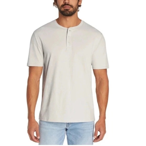 GAP Men’s Short Sleeve 3 Button Henley Tee Gray Size Large - Picture 3 of 13